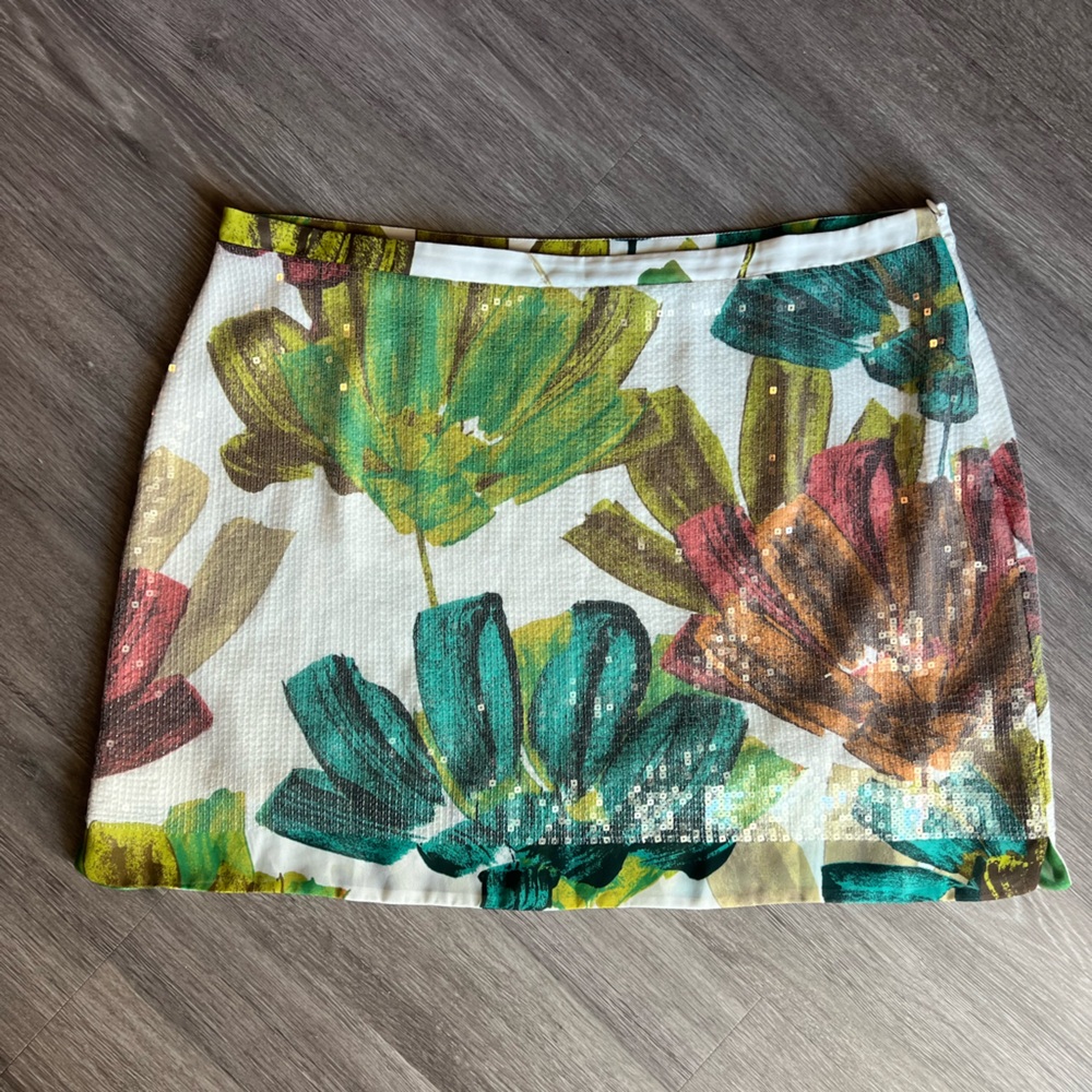 Kenneth Cole Green Sequin Mini Skirt Casual Resort Wear